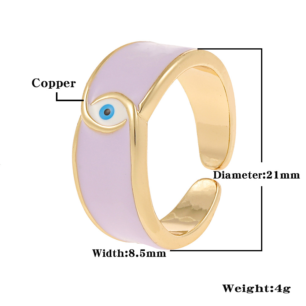 Fashion Geometric Eye Copper Open Ring Plating Copper Rings