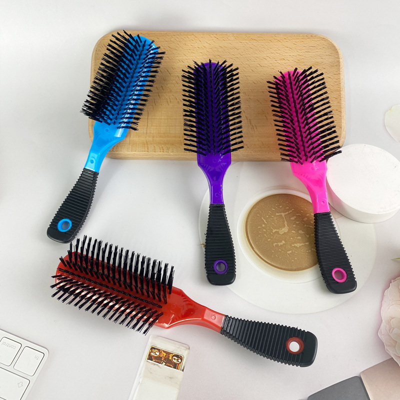 Cross-Border Wholesale Hairdressing Comb, Wet and Dry Hair Smoothing Comb, Multi-Color Rib Hair Comb, Makeup Comb, Air Bag Comb
