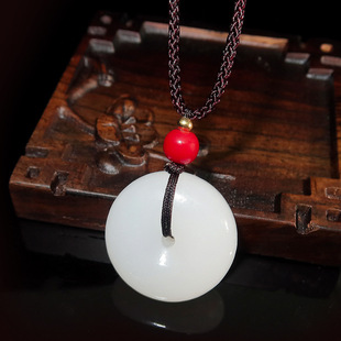 Factory wholesale natural Afghan jade white jade peace buckle pendant pendant live welfare hit list jade buckle jade pendant