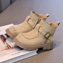 女童鞋子儿童马丁靴2025新款秋冬新款单靴中大童皮靴男童短靴单靴