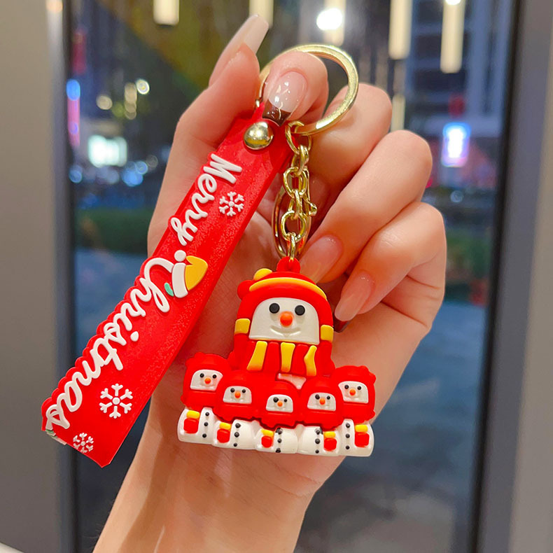 国境を越えたサンタクロースのキーホルダークリスマスペンダントクリスマスツリートナカイ人形バッグキーホルダープレゼント卸売り|undefined