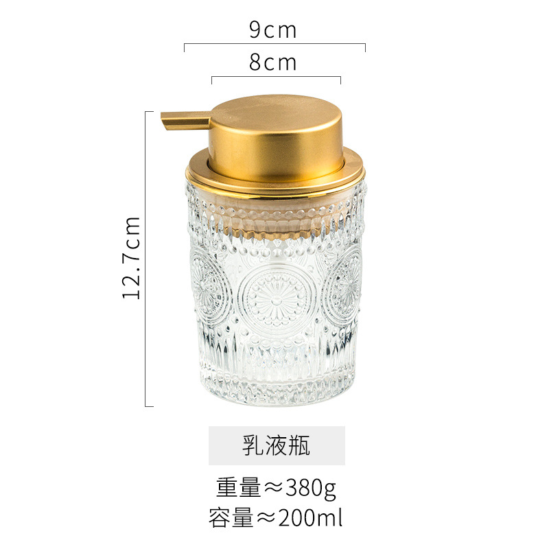 Hotel B & B Champú gel de ducha botella de prensa botella de loción para el hogar Luz de lujo ins baño de vidrio desinfectante de manos botella