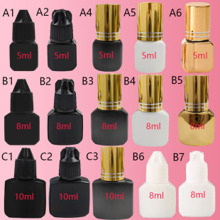 Grafting eyelash glue empty bottle sub-bottle eyelash glue bottle eyelash glue bottle black white 5ml8ml factory goods