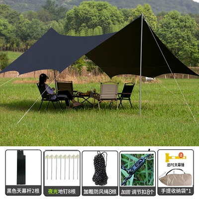 Avtomobil yan çətirləri canopy outdoor camping sunshade, thickened - vinyl-version-of-the-octagonal-butterfly-shape-3-45m