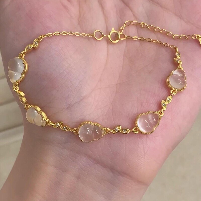 Froth Fulu Gourd Gold Bracelet Women's Light Luxury Niche Fashion Design Exquisite Elegant Personality Imitation Jade Jewelry Froth Fulu Gourd Gold Bracelet Women's Light Luxury Niche Fashion Design Exquisite Elegant Personality Imitation Jade Jewelry