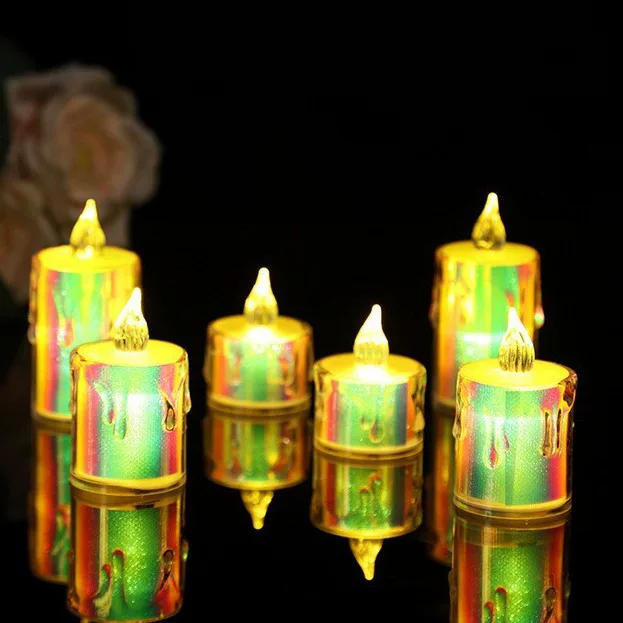 Small transparent candle, atmospheric electronic night light