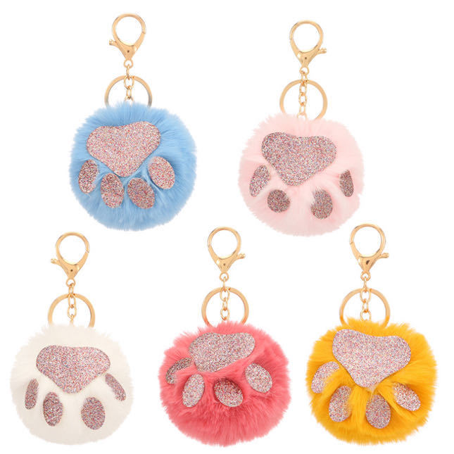 Simple Style Color Block Alloy Plush Women's Keychain display picture 1