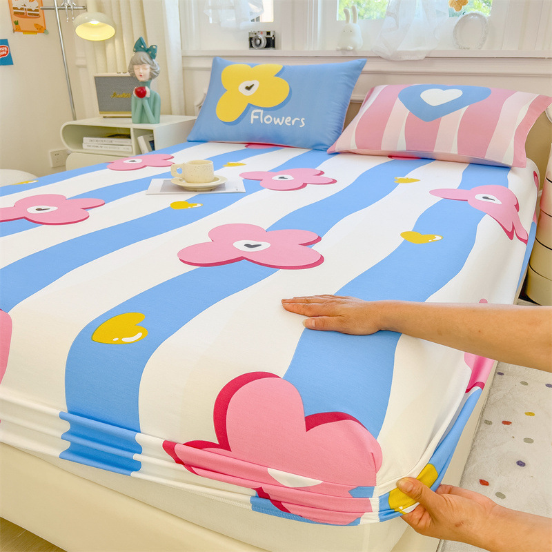 Nueva funda de cama de algodón de algodón de una sola pieza de colchón grueso funda de cama antideslizante funda de polvo funda de cama 2024 nuevo