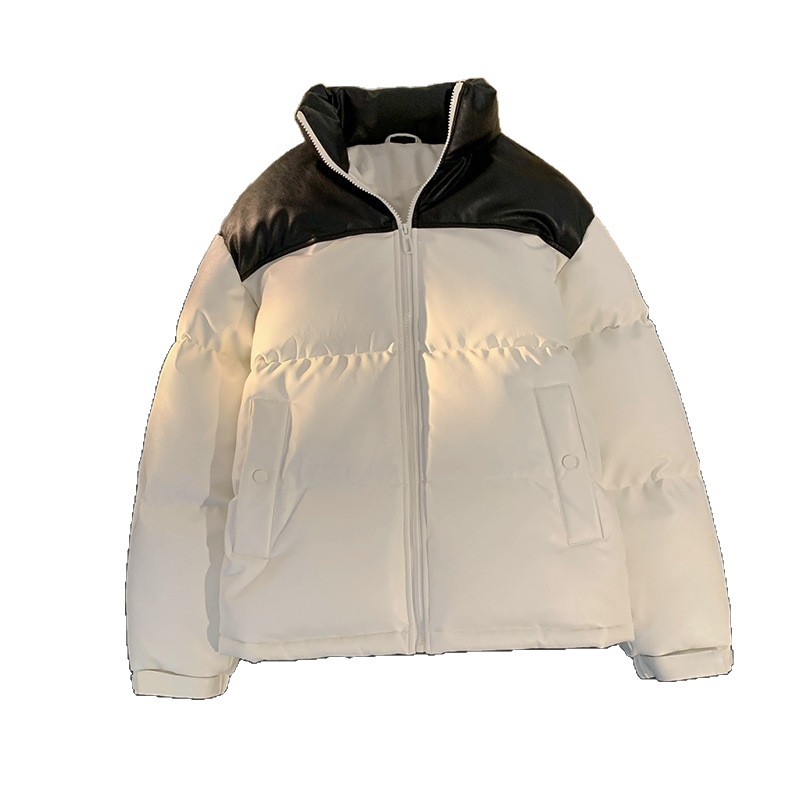 Padded Leather Jacket Unisex Bread Style Warm Hong Kong Design_voghion.com