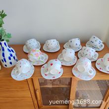 陶瓷杯子牛奶杯釉下彩圣诞咖啡杯碟单杯水杯手捏马克杯ins风茶杯
