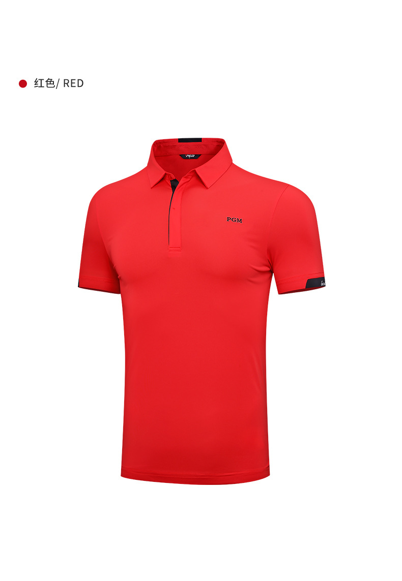 Áo thun golf nam ngắn tay PGM hút ẩm nhanh khô — YF587-màu trắng, YF587-Màu đen, YF587-màu đỏ chi tiết 23