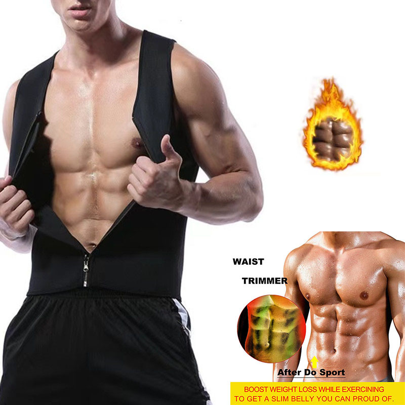 Transfronterizo europeo y americano de talla grande corsé de abdomen de cintura para hombres chaleco con cremallera sudor explosivo ropa deportiva delgada fajas al por mayor