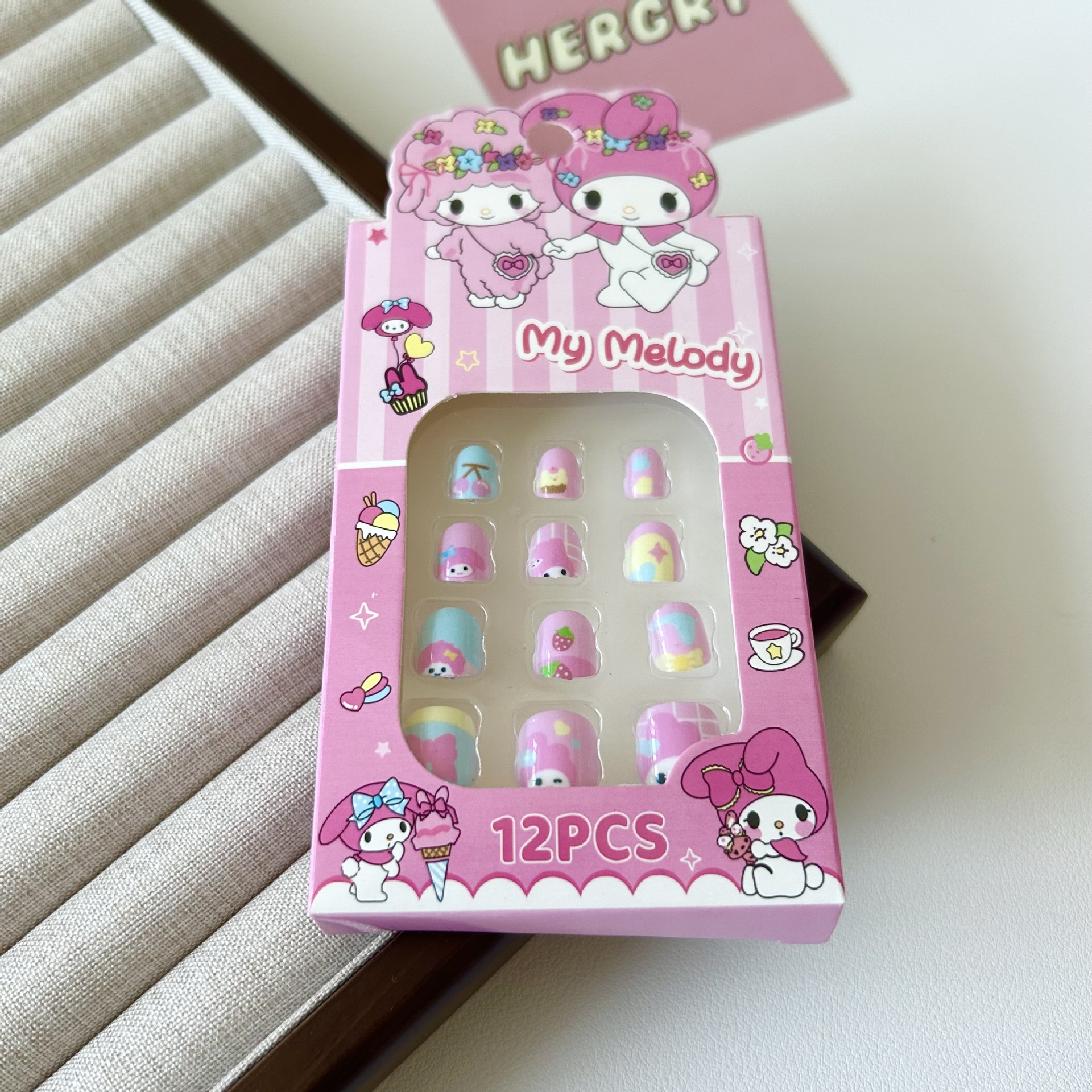 Nuevo Sanrio pegatinas de uñas para niños Kolomi pegatinas de uñas desmontables para chicas para usar uñas