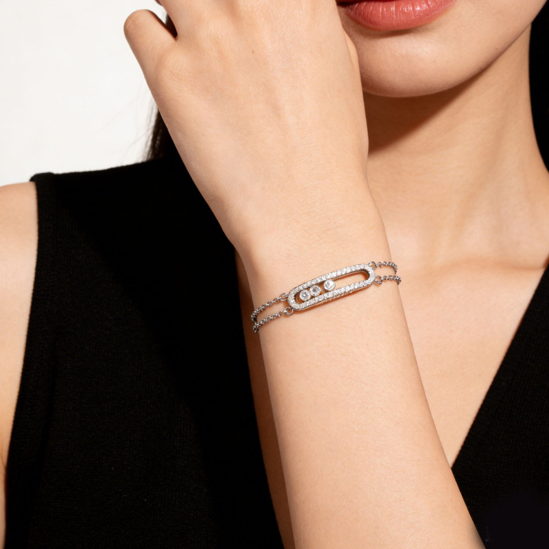 Diamond-Encrusted Pendant Sliding Bracelet, Full of Diamonds, Classic Light Luxury, High-End Feel, Exquisite Jewelry, Gift for Best Friend, Rose Gold Diamond-Encrusted Pendant Sliding Bracelet, Full of Diamonds, Classic Light Luxury, High-End Feel, Exquisite Jewelry, Gift for Best Friend, Rose Gold