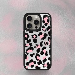 粉银豹纹适用手机壳iPhone16promax适用14苹果15保护套小众创意艺