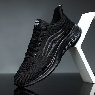 2022春季飞织大码跨境男鞋网面透气运动跑步鞋男青年男士休闲鞋子