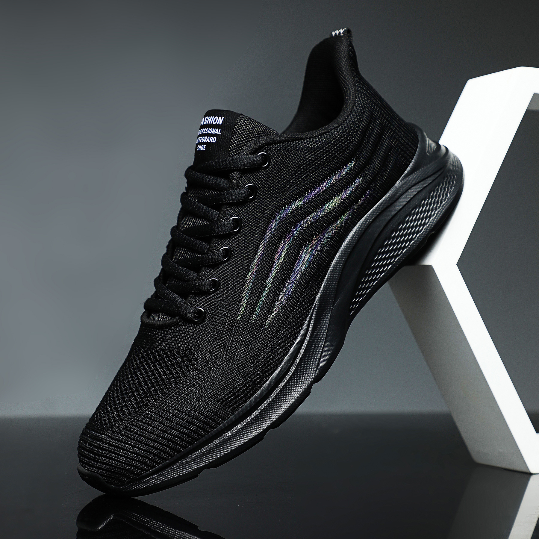 2022春季飞织大码跨境男鞋网面透气运动跑步鞋男青年男士休闲鞋子