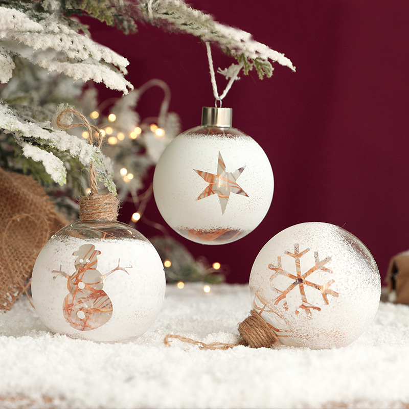 Nueva BOLA DE Navidad transfronteriza bola de cristal bola decorativa colgante bola incorporada paisaje bola transparente árbol de Navidad diseño colgante decorativo