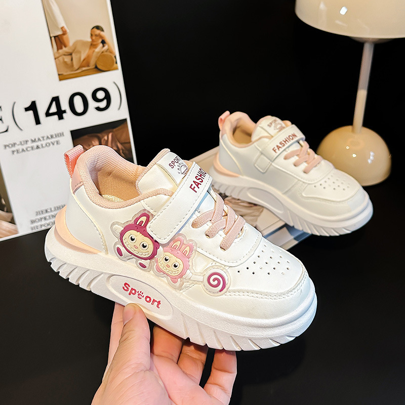 女の子の韓版の靴の子の2025春と秋の新型の子供のレジャーの低い板の靴の小さい白い靴の防水の学生の靴|undefined