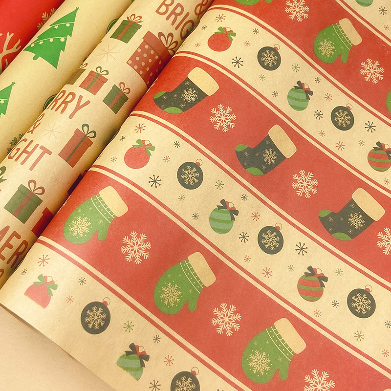 Ajuste de la muestra-papel de regalo de Navidad papel de regalo de vacaciones papel de regalo de Navidad