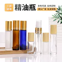 Оптовая 5ml10ml мяч стеклянная бутылка деревянное зерно крышка шарик бутылка эфирного масла матовое духи спрей бутылка суб-бутылка