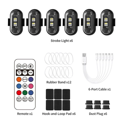 Aircraft Light for Foreign Trade, Multi-Mode: Other lights - six-lights-with-one-remote-control-velcro-splitter-version