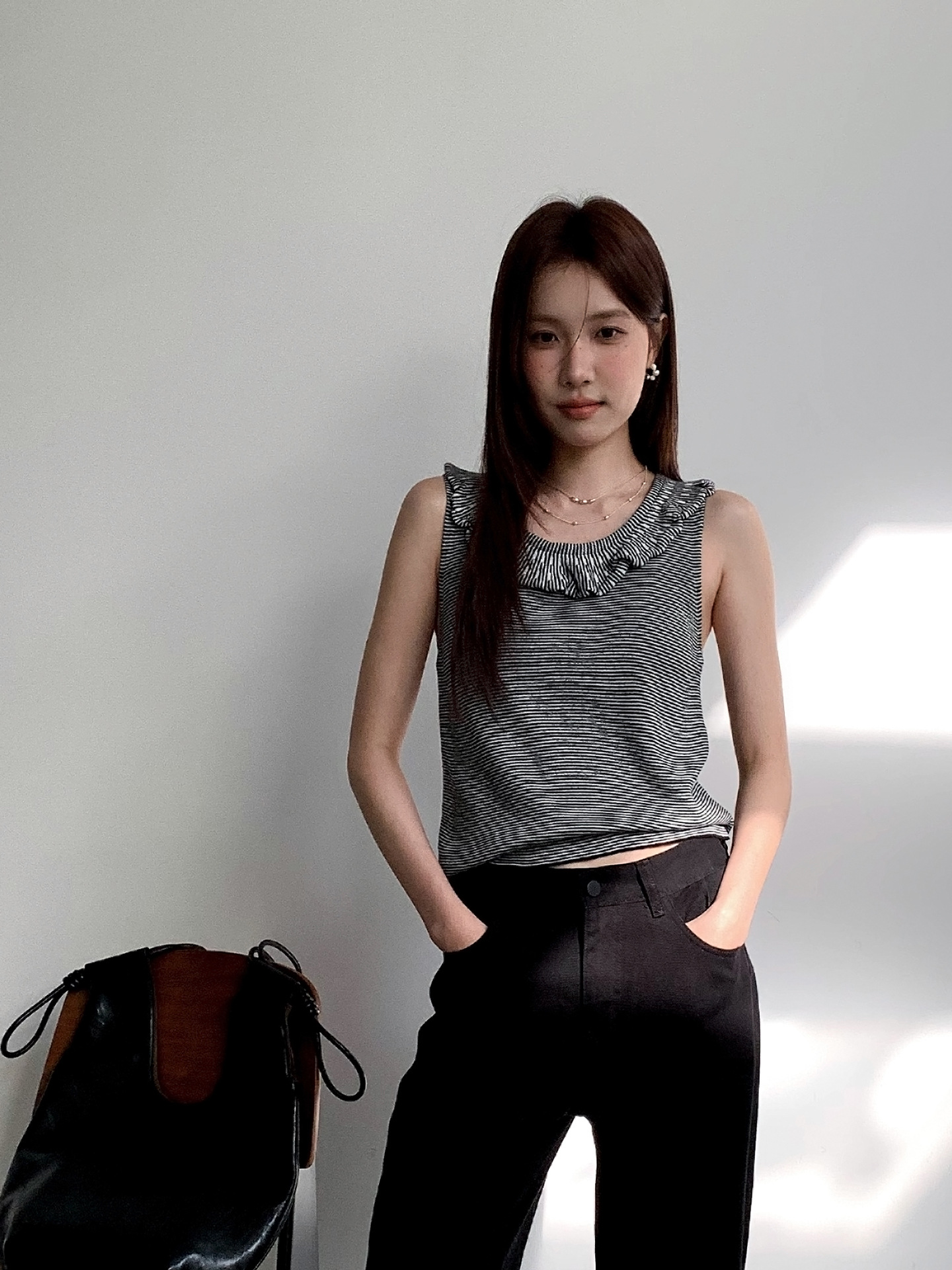 26ye020 white striped vest