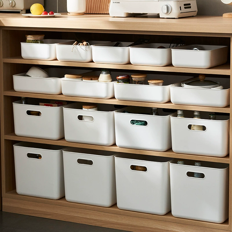 Multifunctional Storage Box, Plastic Desktop & Kitchen Organizer, Multiple Sizes, With/Without Lid