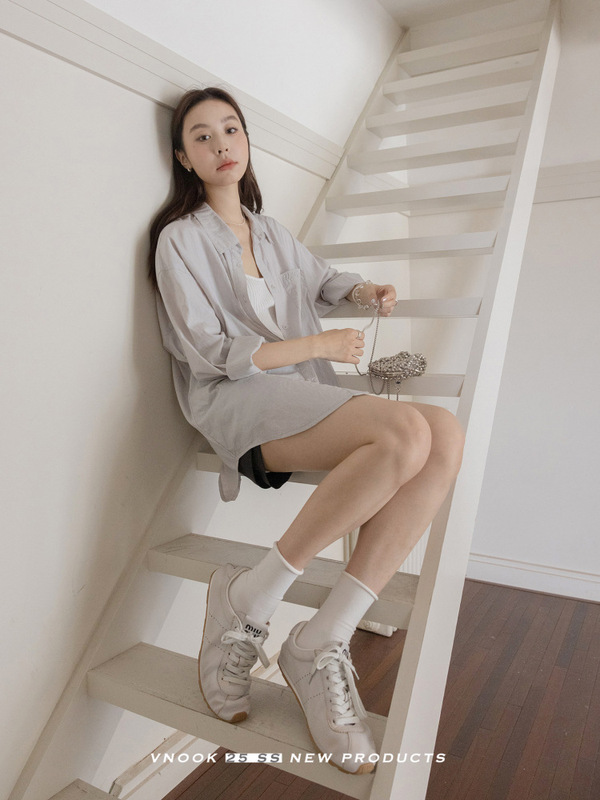 VNOOK 天丝垂感长袖衬衫女夏季纯色绣花凉感宽松落肩气质防晒衬衣|undefined