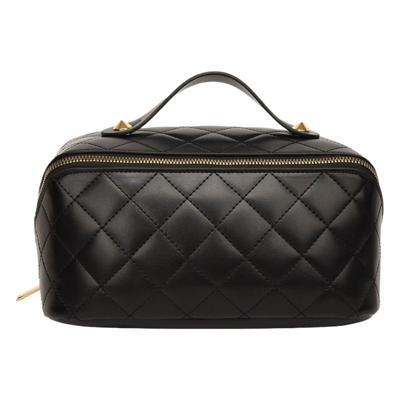 Bolsa de cosméticos con diseño de diamantes, almacenamiento portátil para viajes, bolsa de gran capacidad para artículos de tocador y cosméticos para mujer.