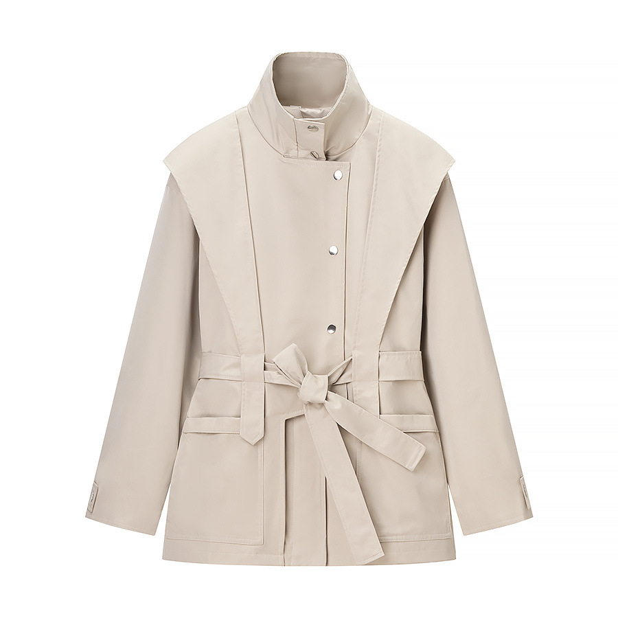 Za Aliexpress Popular Cross-Border European and American Style Women's French Style Stand-Up Collar Motorcycle Windbreaker Jacket