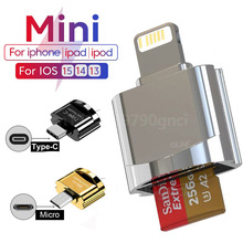 For iPhone Micro Type C SD TF Card Reader OTG Adapter跨境专