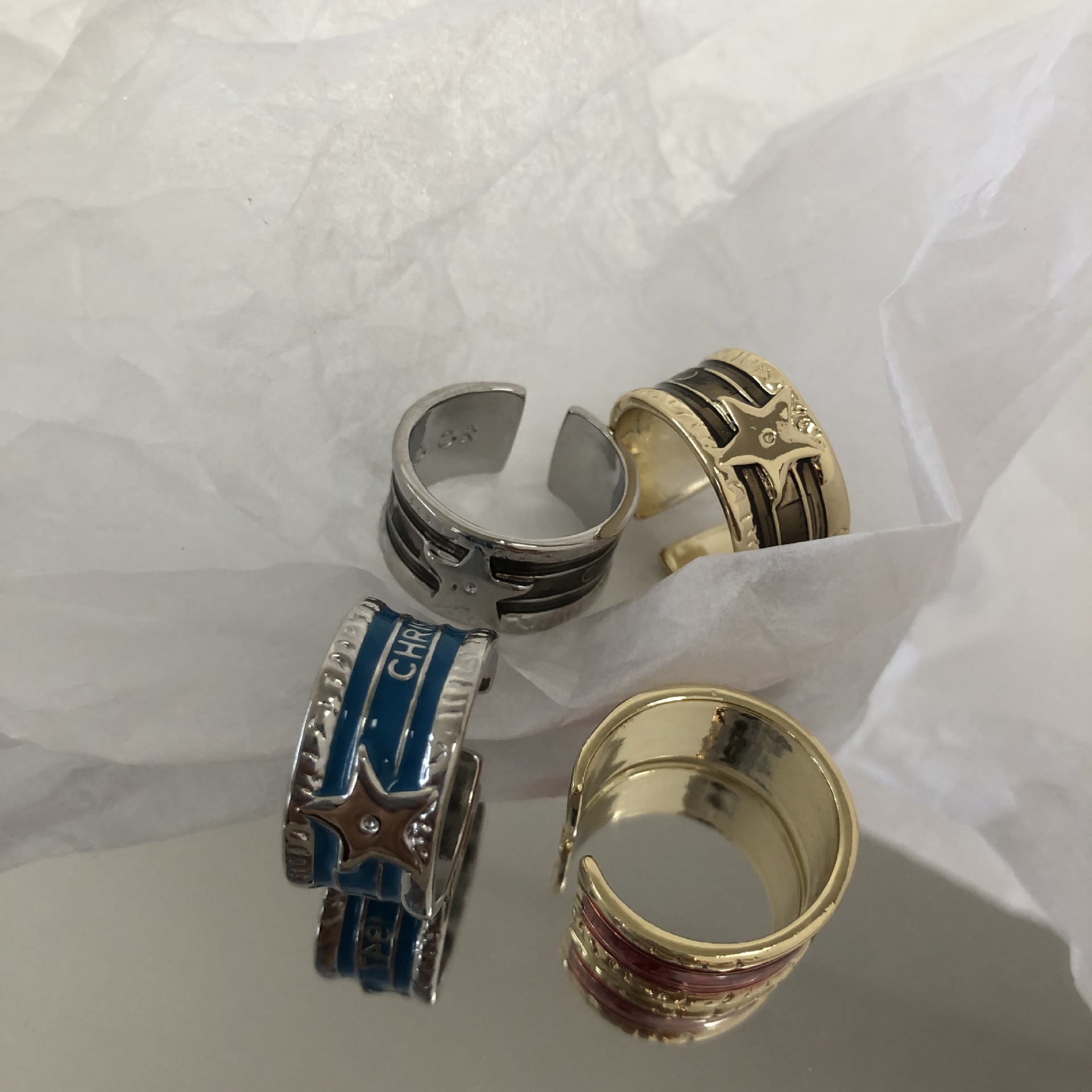 Retro Distressed XINGX Drop Oil Ring Light Luxury Exquisite Ins Style