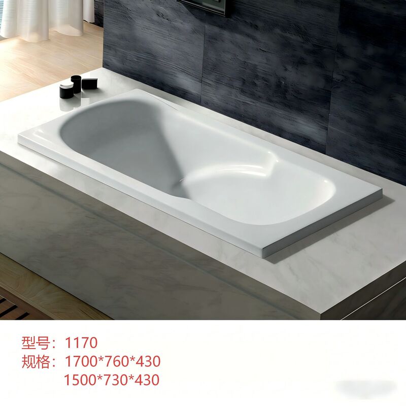 Directly from the Manufacturer: Ergonomic Freestanding Acrylic Bathtub with Skirted Design for Small Apartments, Deep Soaking, and Rectangular Shape, Suitable for Embedding