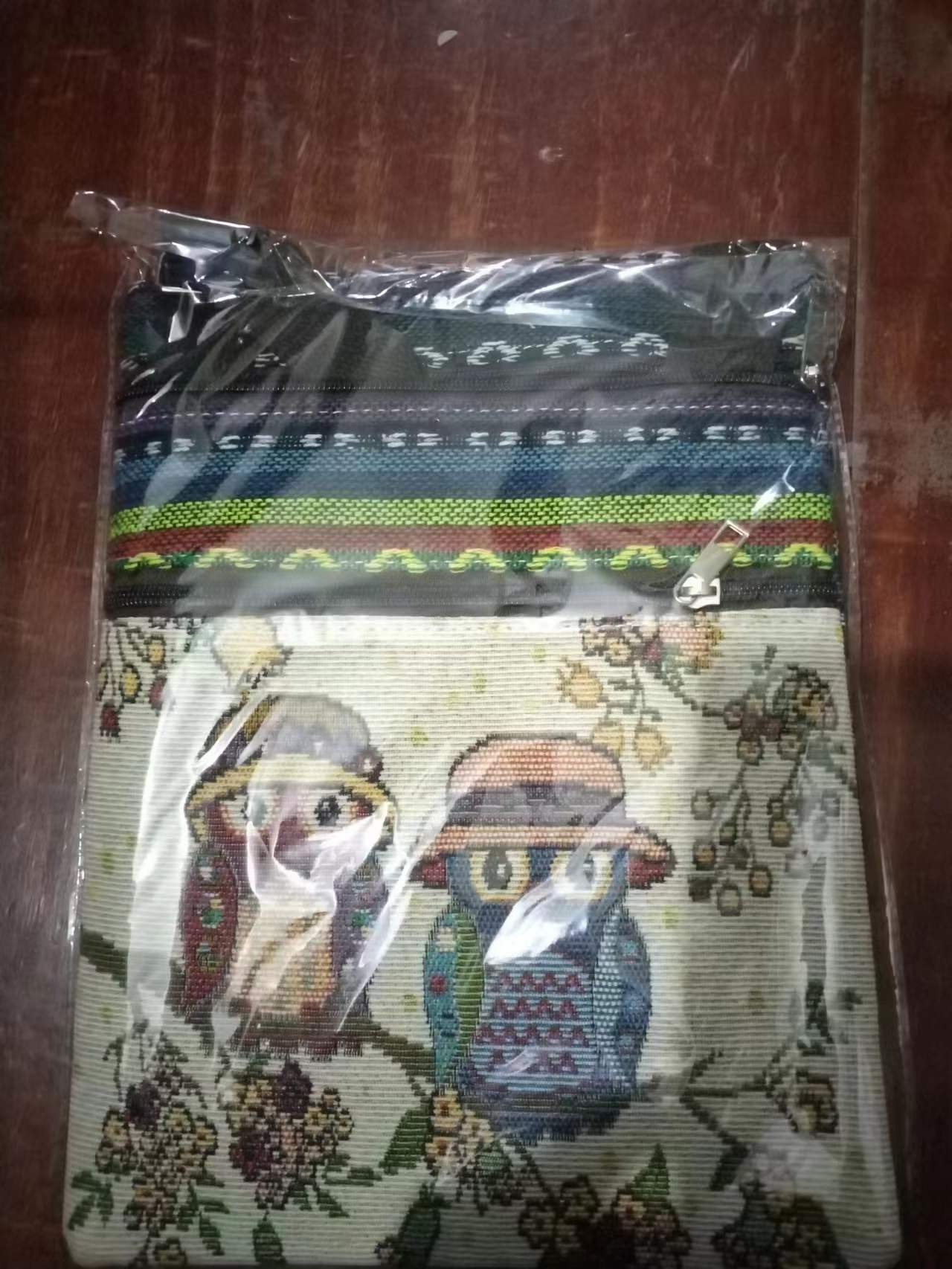 Estilo étnico bordado elefante dibujos animados bolsa de mensajero Dai bolsa de hombro de viaje de las mujeres teléfono móvil bolsa de hombro lateral