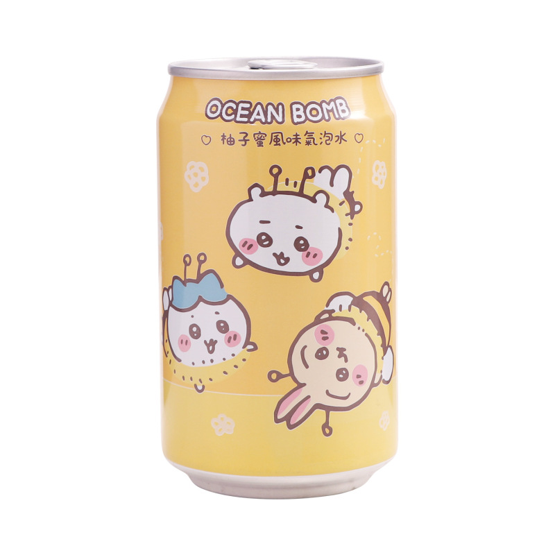 台湾 OEAN BOMB 白ぶどう風味の炭酸水 ちいかわ共同飲料 ちいかわうさち|undefined