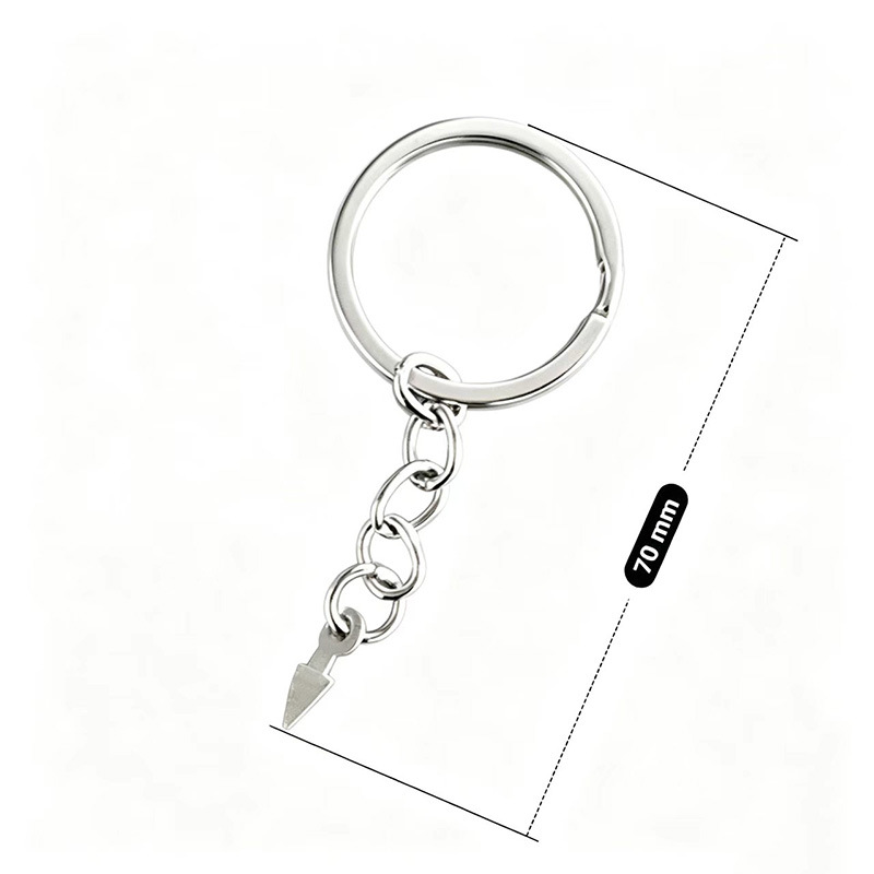 30mm llavero colgando cuatro cadenas de langosta botón anillo plano con cuatro cadenas de frijoles colgantes accesorios accesorios llavero