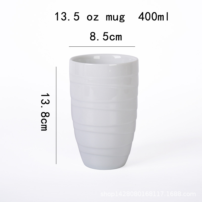 Taza de cerámica blanca de doble aislamiento térmico a prueba de escaldaduras Taza de café de oficina Taza de agua doméstica Taza de leche Taza de té