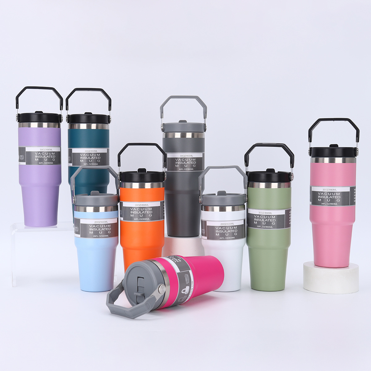Cross-Border 30oz Giant Car Cup Portable Ice Cup Outdoor Straw Insulated Cup Double-Layer Stainless Steel Water Cup