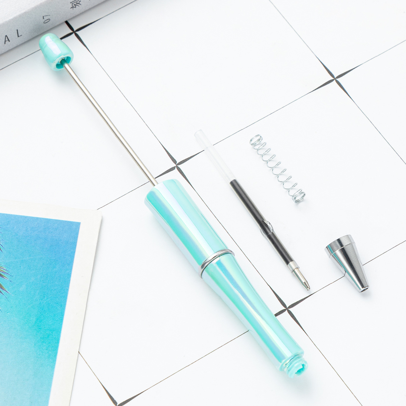 Inventario de bolígrafo de plástico mayorista creativo DIY manuales bolígrafo de plástico UV gradiente nuevo bolígrafo de bola