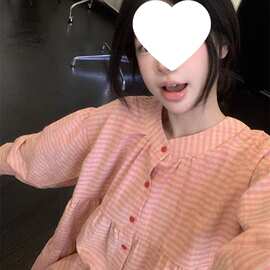 法式甜美粉色格子圆领衬衫女2025秋季新款宽松减龄小个子娃娃上衣