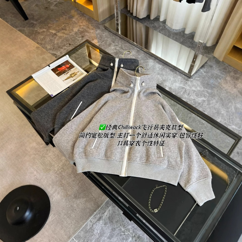 鹅家 100羊毛双面抓绒厚实双面抓绒连帽飞行员夹克外套|undefined