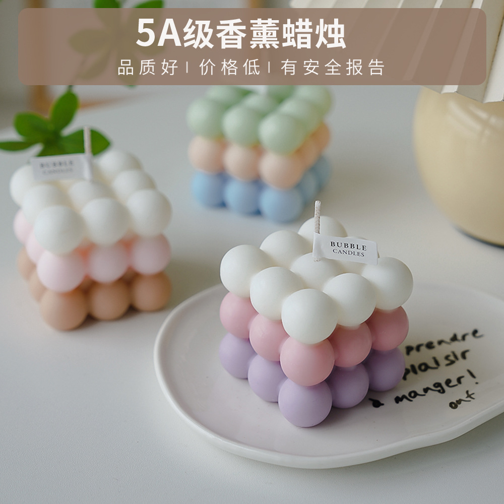 Perfume atmósfera vela hecha a mano mayorista creativa alta sensación de regalo de mano vela modelado de vela de incienso de cubo Rubik