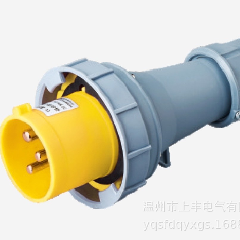 SFE上丰第二代黄色110V插头插座63A 125A防水IP44不防爆航空0332