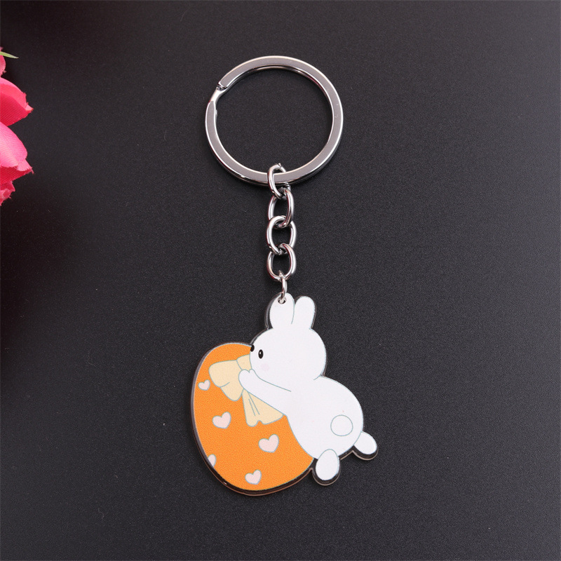 Simple Style Rabbit Animal Stainless Steel Arylic Printing Easter Keychain display picture 15