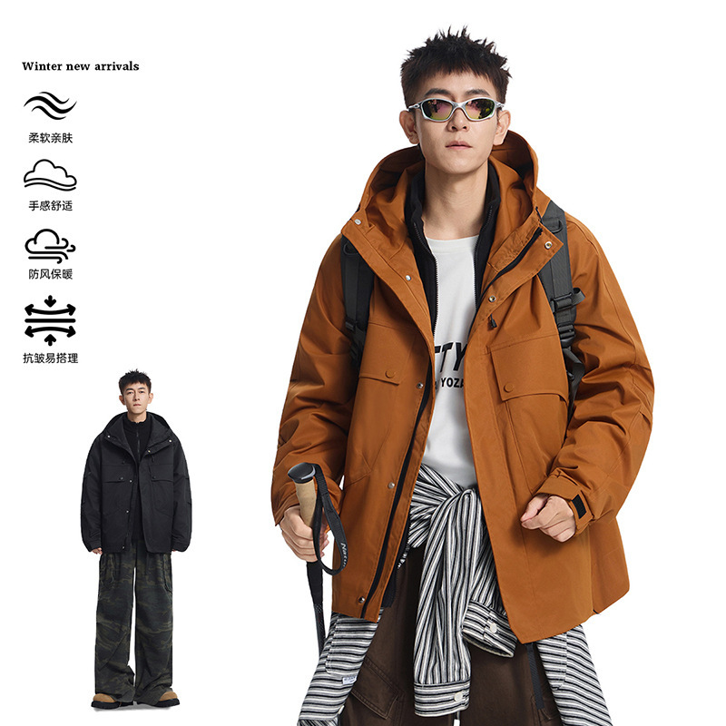 High-quality workwear hooded jacket for men, 2026 autumn new American high street windproof jacket High-quality workwear hooded jacket for men, 2026 autumn new American high street windproof jacket