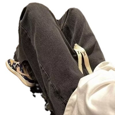 Vintage denim jeans for men, suitable for spring and autumn, straight-leg loose fit, trendy brand, wide-leg, American-style, high-street, versatile, casual long pants for summer.