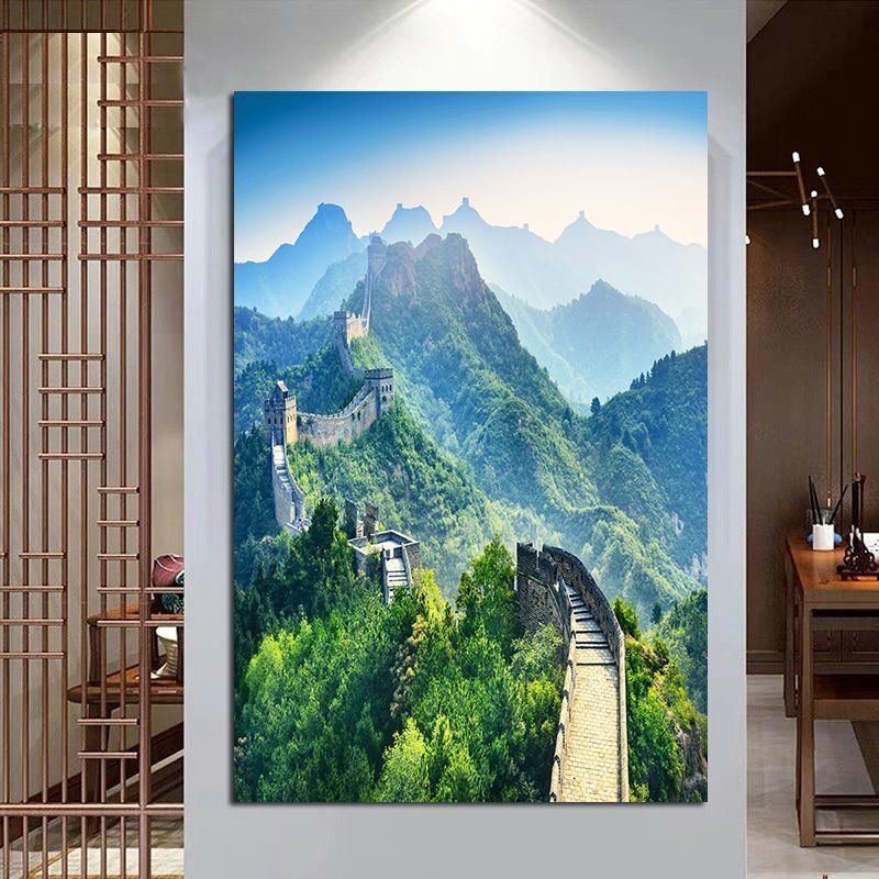 万里の長城は高山の山の八達嶺の万里の長城の風景画の客間を貼って財産を募集します。|undefined
