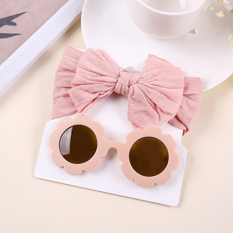 Simple Style Solid Color Bow Knot Nylon Hair Band 2 Piece Set display picture 2