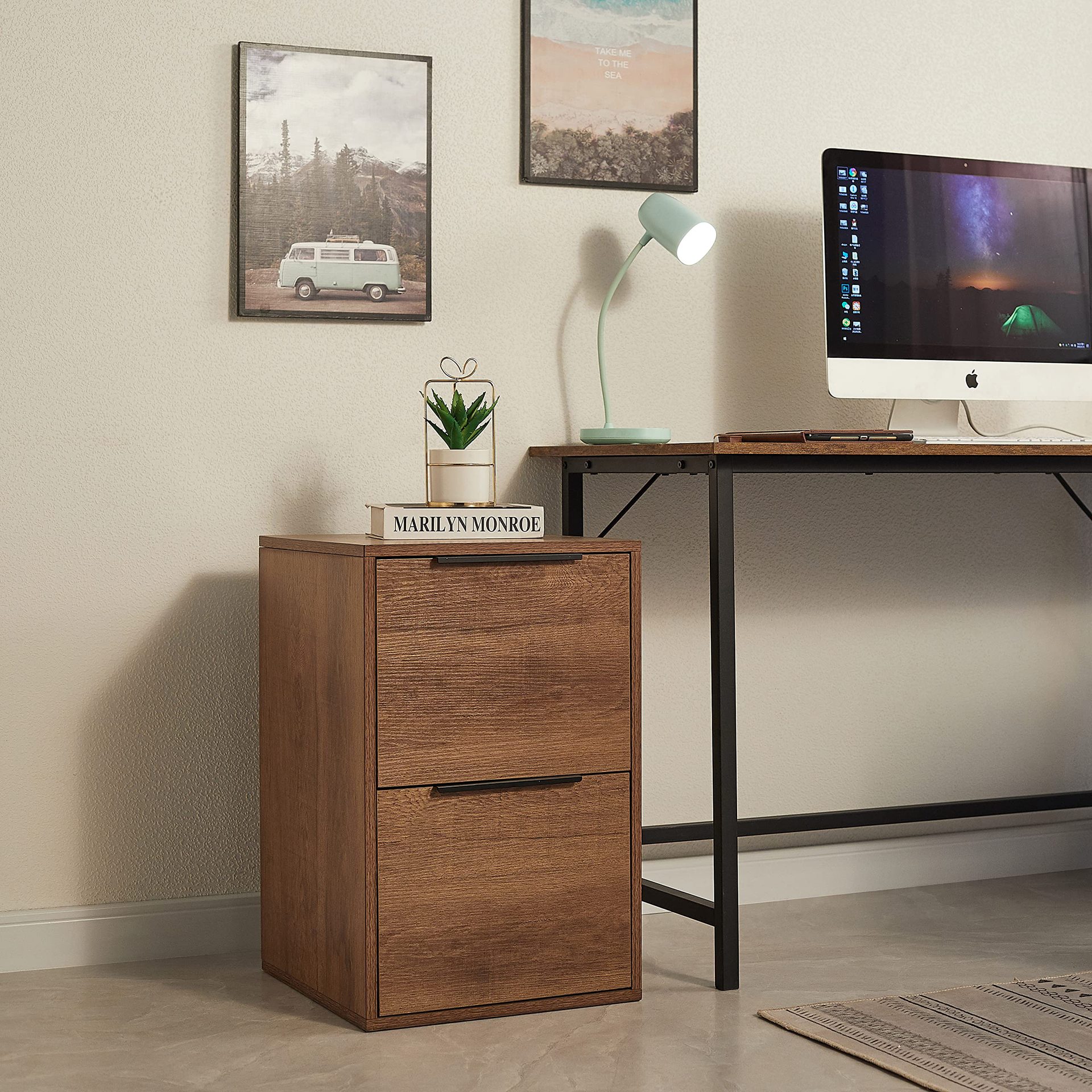 Mesita de noche de dormitorio Mesita de almacenamiento con cajón multicapa para el hogar Mesita de noche de nogal negro de dormitorio nórdico